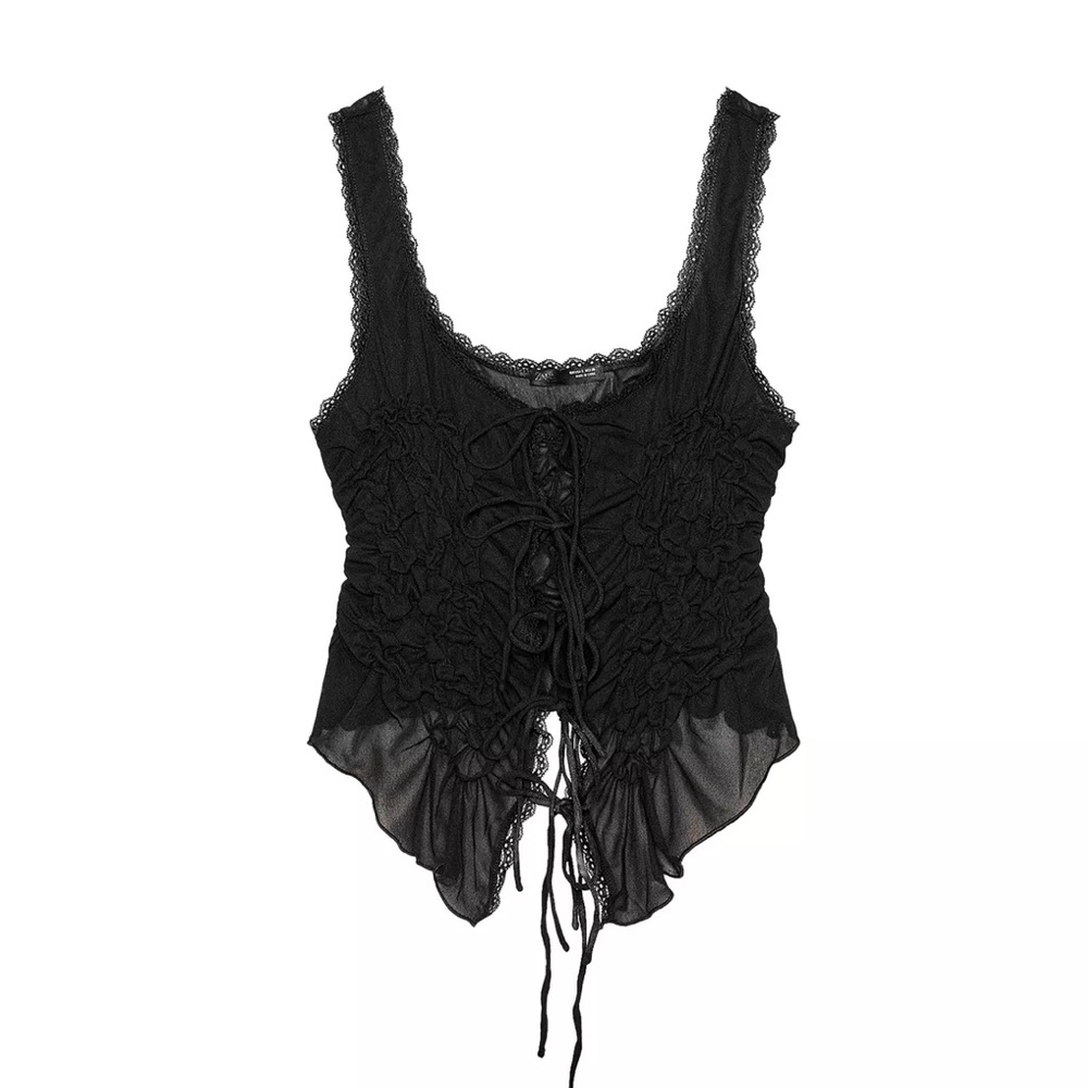 Zara TIED RUCHED TOP